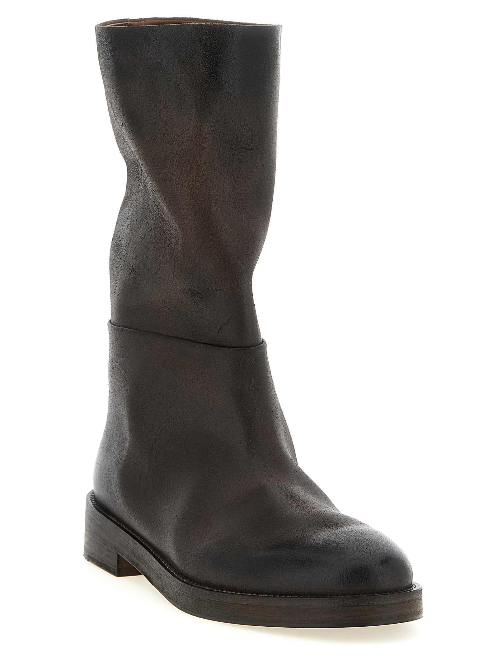 Marsell Brown Calfskin Over The Knee Boots