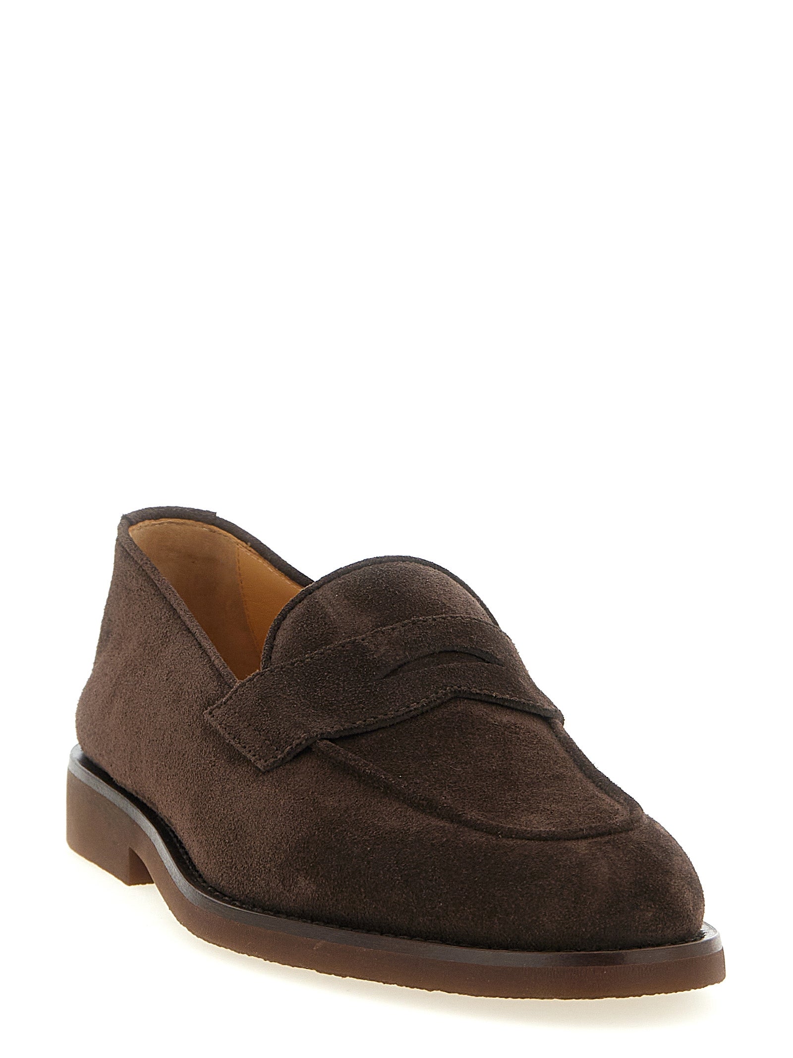 Brunello Cucinelli Brown Calfskin Loafers