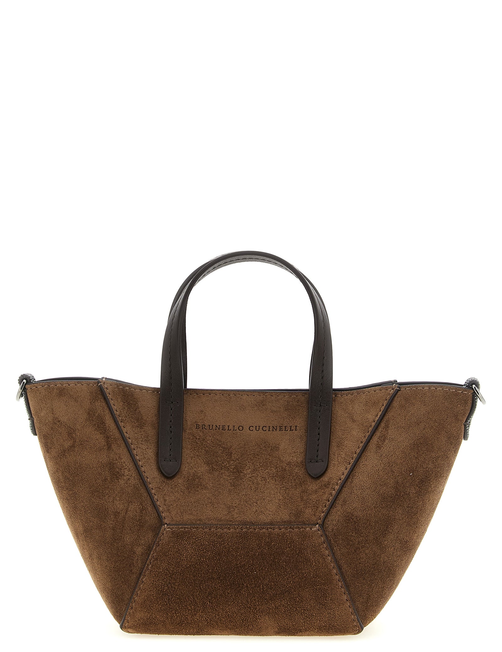 Brunello Cucinelli Brown Suede Mini Handbag