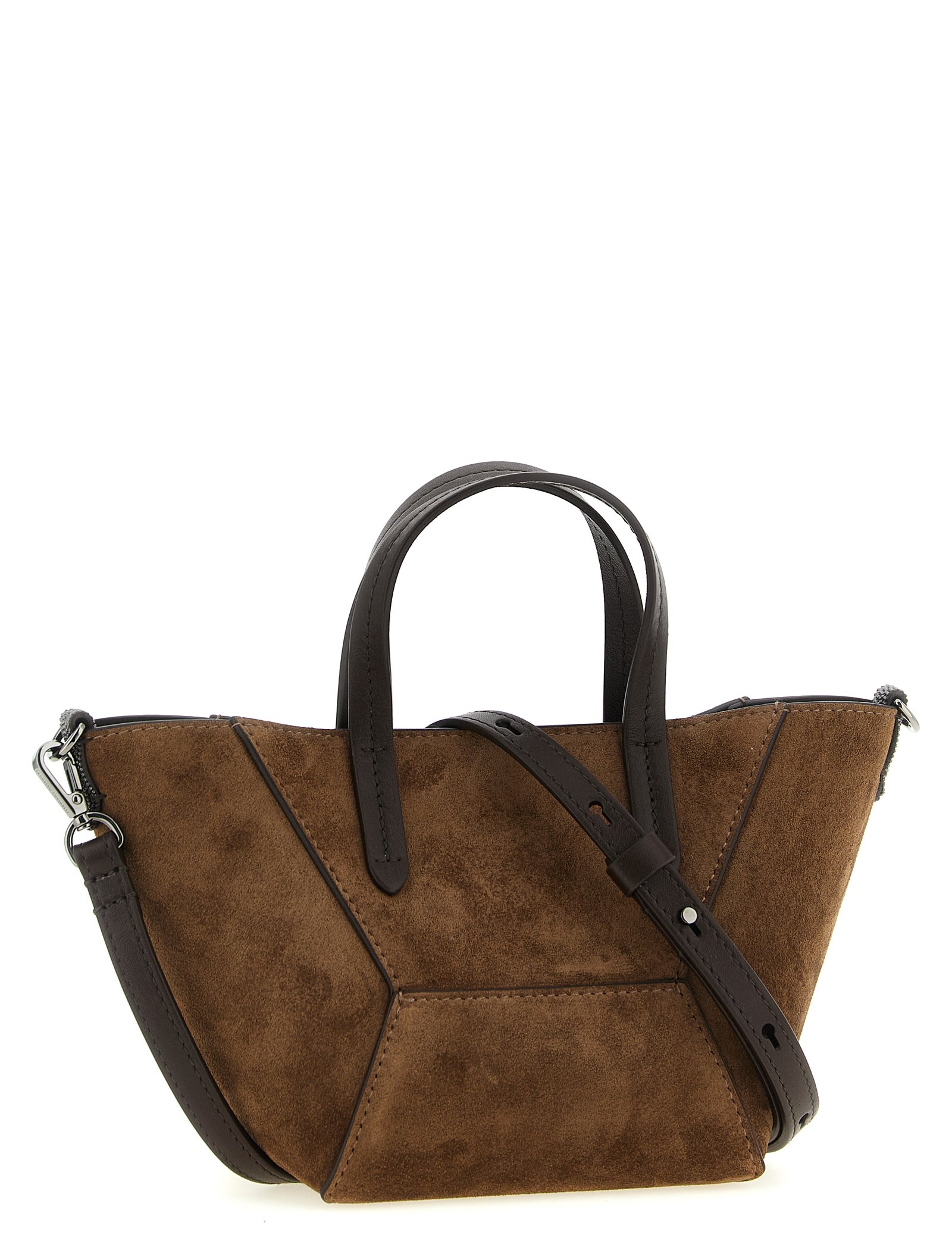 Brunello Cucinelli Brown Suede Mini Handbag