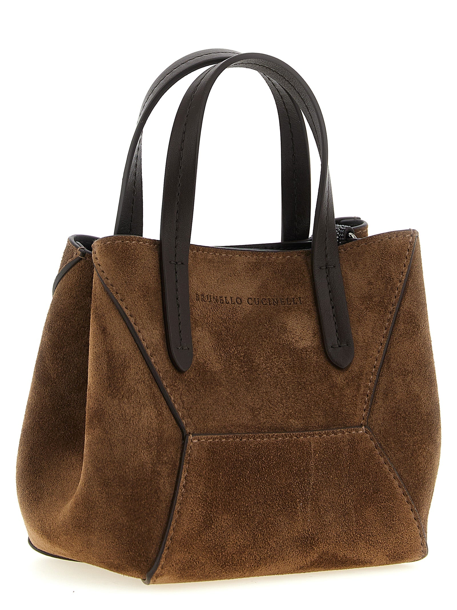 Brunello Cucinelli Brown Suede Mini Handbag