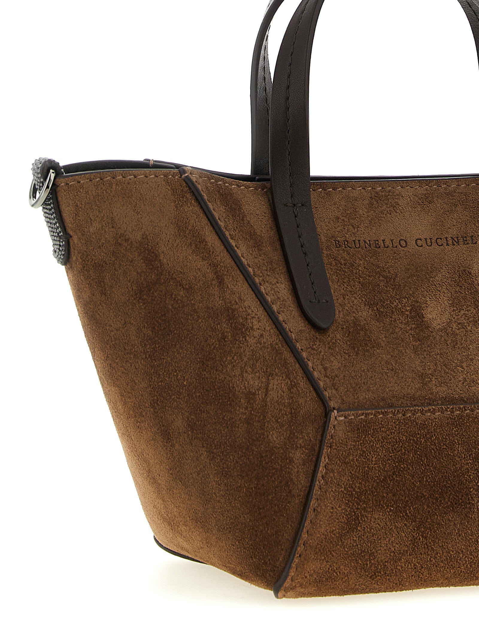 Brunello Cucinelli Brown Suede Mini Handbag