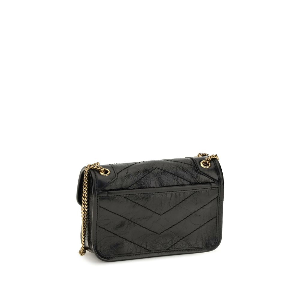Saint Laurent Black Calf Leather Shoulder Bag