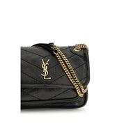 Saint Laurent Black Calf Leather Shoulder Bag