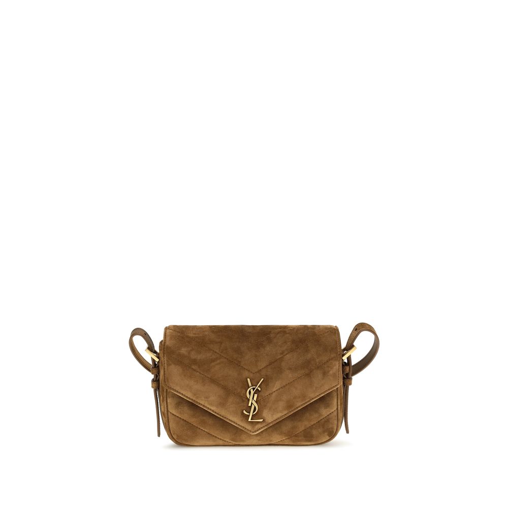 Saint Laurent Brown Suede Shoulder Bag