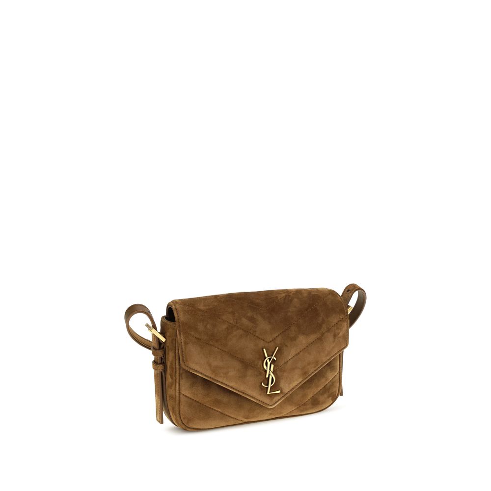 Saint Laurent Brown Suede Shoulder Bag