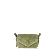 Saint Laurent Bicolor Suede Shoulder Bag