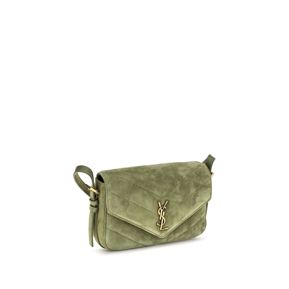 Saint Laurent Bicolor Suede Shoulder Bag