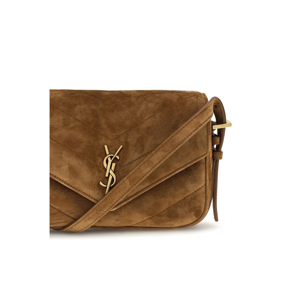 Saint Laurent Brown Suede Shoulder Bag