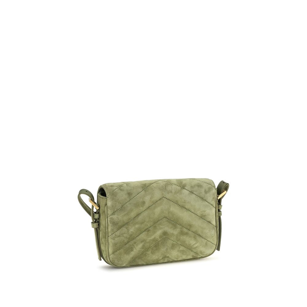 Saint Laurent Bicolor Suede Shoulder Bag