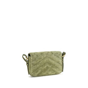 Saint Laurent Bicolor Suede Shoulder Bag