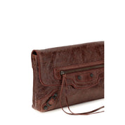 Balenciaga Bordeaux Lambskin Clutch Bag