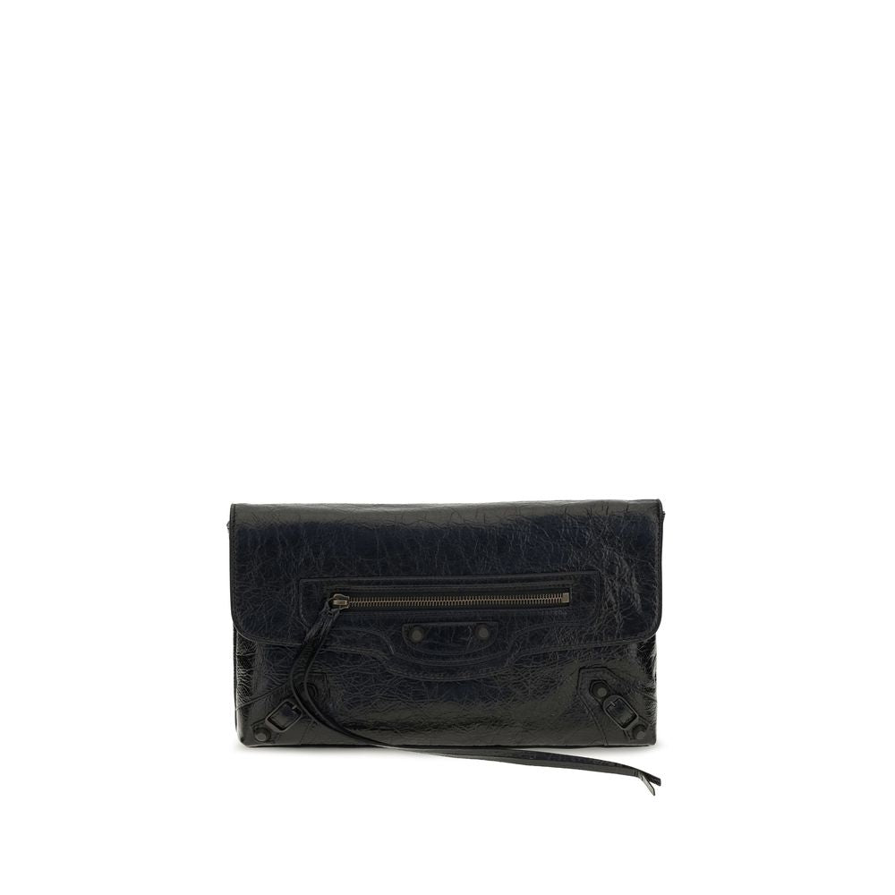Balenciaga Black Lambskin Clutch Bag
