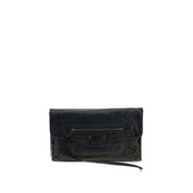Balenciaga Black Lambskin Clutch Bag