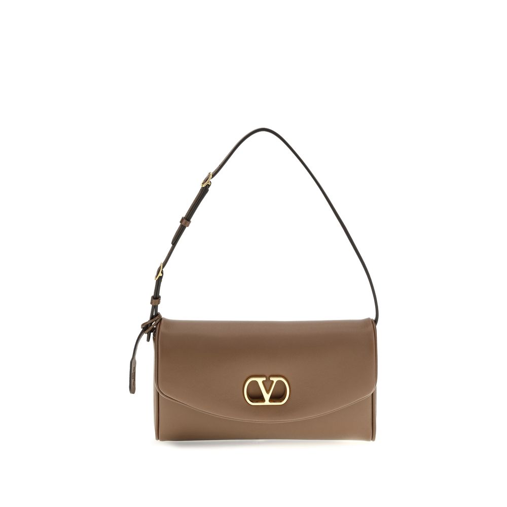 Valentino Garavani Brown Calf Leather Shoulder Bag