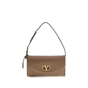 Valentino Garavani Brown Calf Leather Shoulder Bag