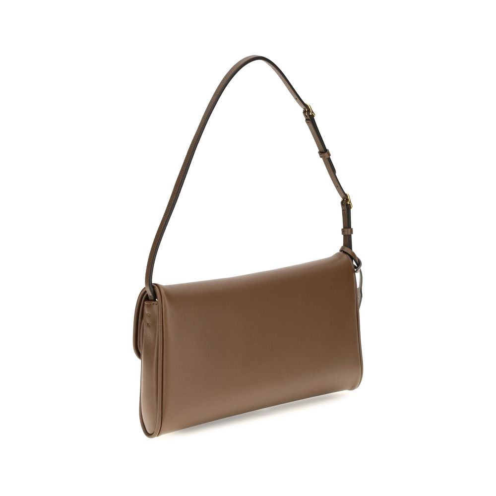 Valentino Garavani Brown Calf Leather Shoulder Bag