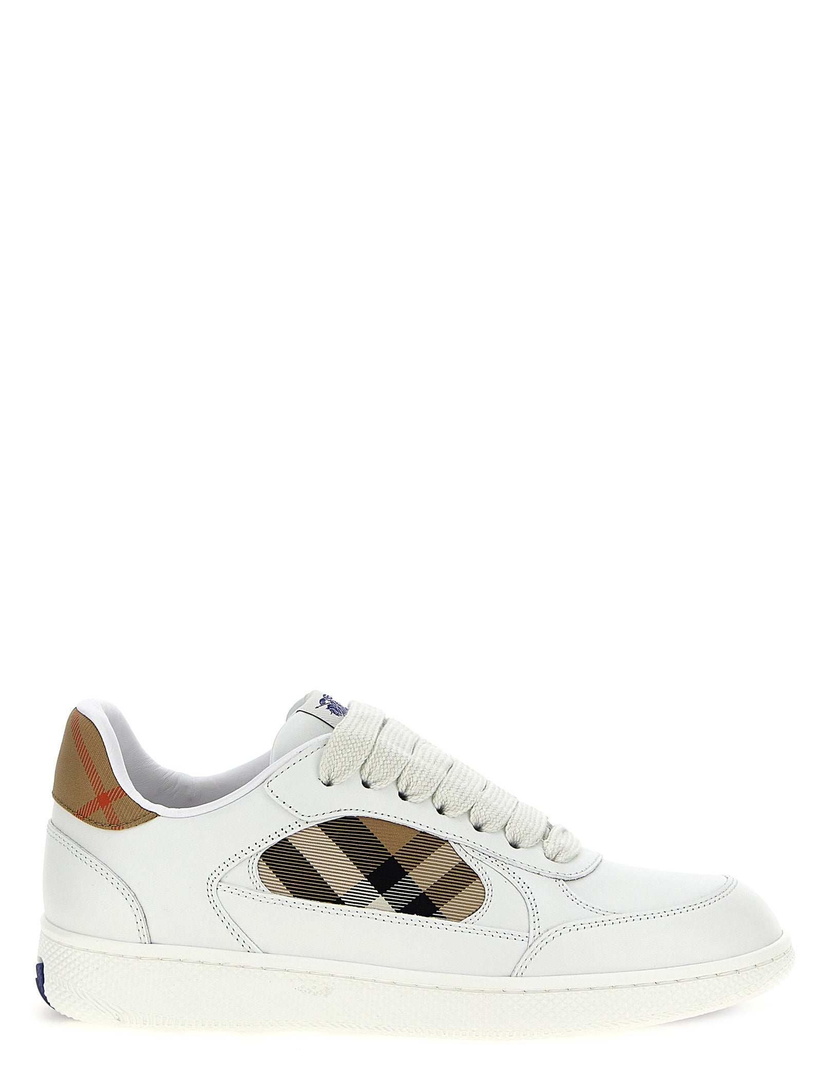 Burberry Beige Leather Low Top Sneakers