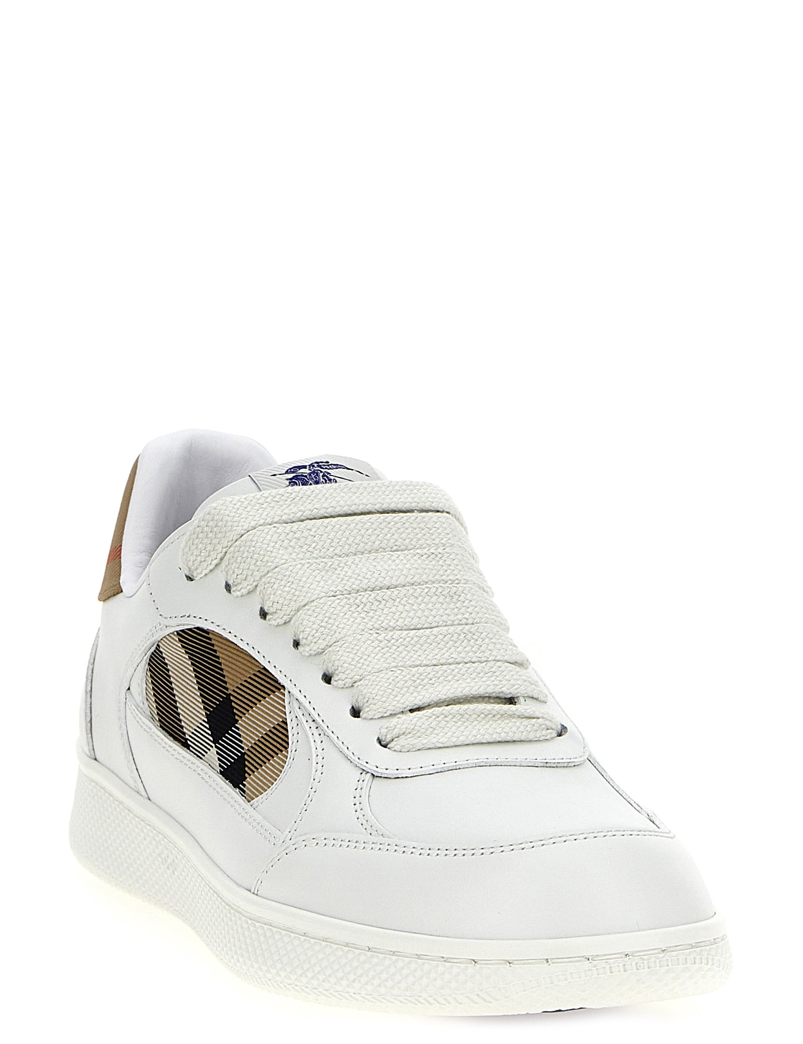 Burberry Beige Leather Low Top Sneakers