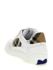 Burberry Beige Leather Low Top Sneakers