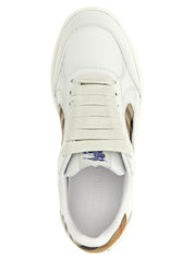 Burberry Beige Leather Low Top Sneakers