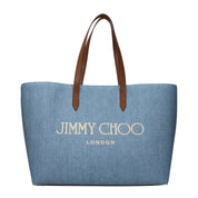 Jimmy Choo Light Blue Fabric Shoulder Bag