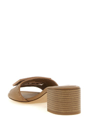 Fendi Beige Calfskin Flat Sandals