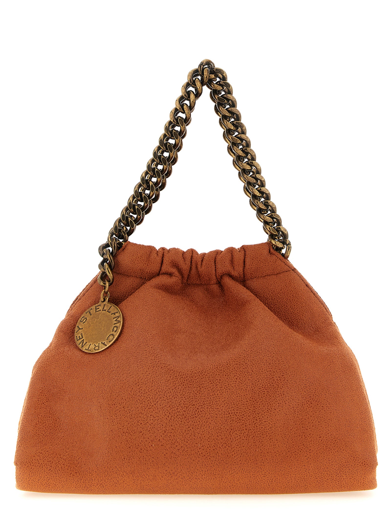 Stella McCartney Orange Suede Eco Shaggy Deer Shoulder Bag