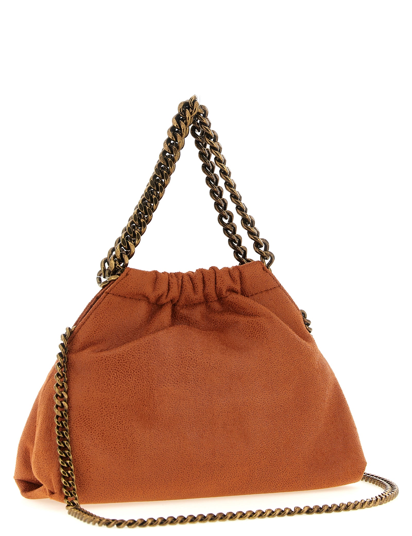 Stella McCartney Orange Suede Eco Shaggy Deer Shoulder Bag
