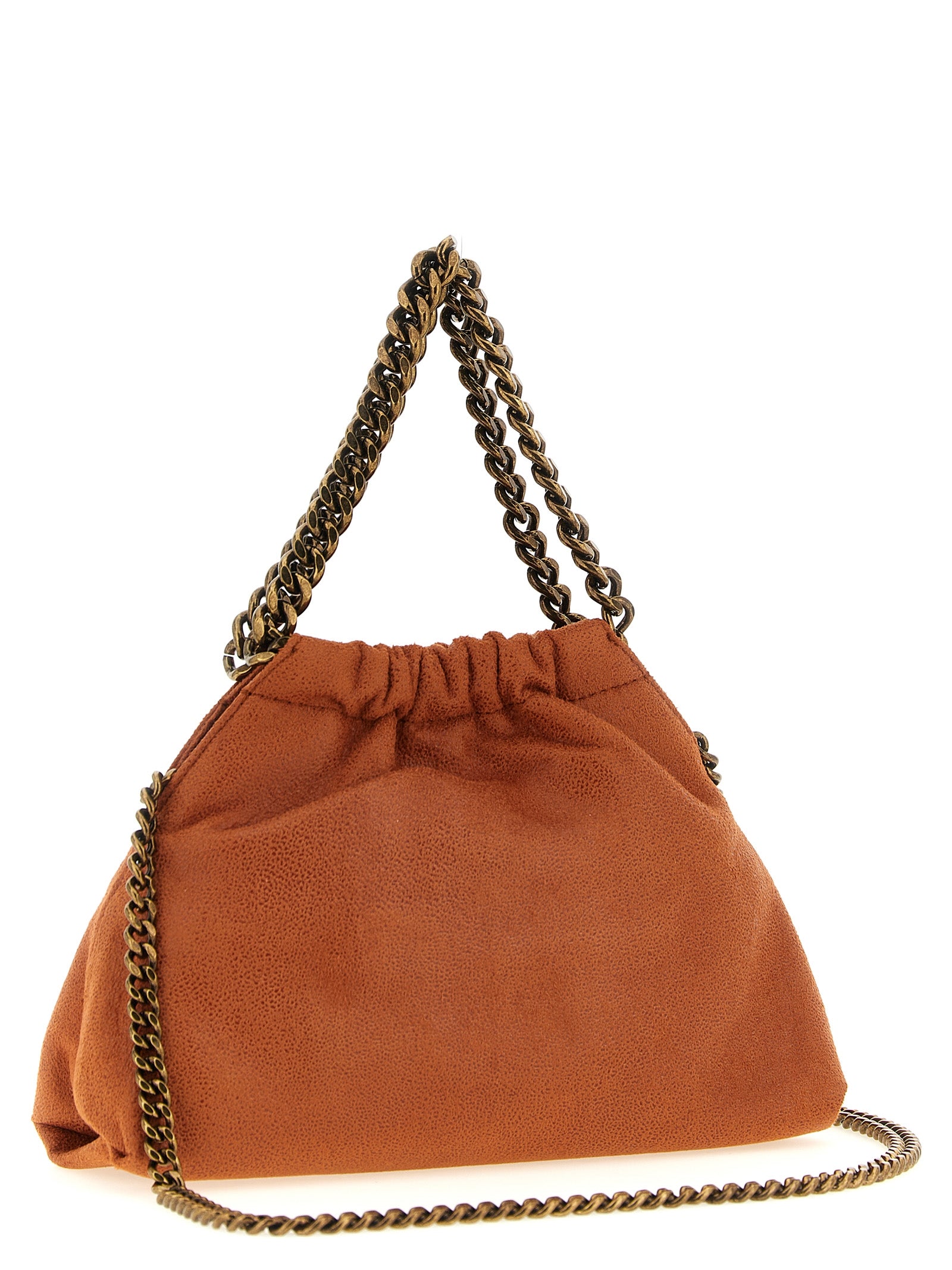 Stella McCartney Orange Suede Eco Shaggy Deer Shoulder Bag