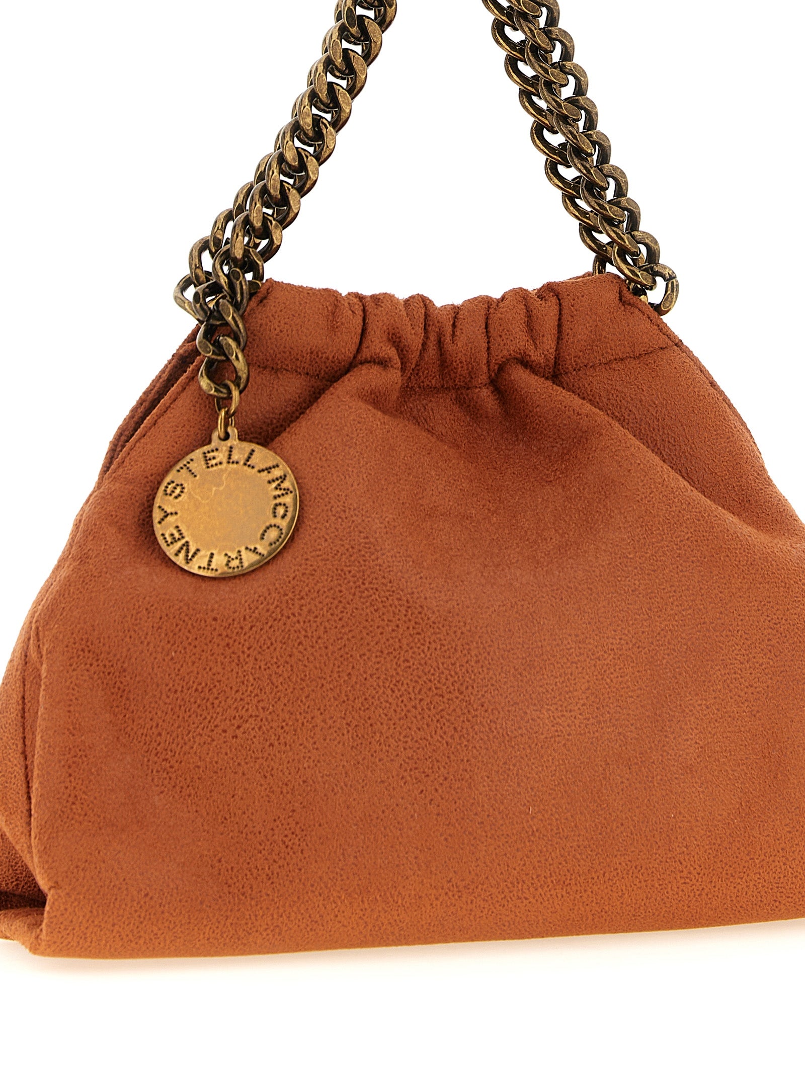 Stella McCartney Orange Suede Eco Shaggy Deer Shoulder Bag