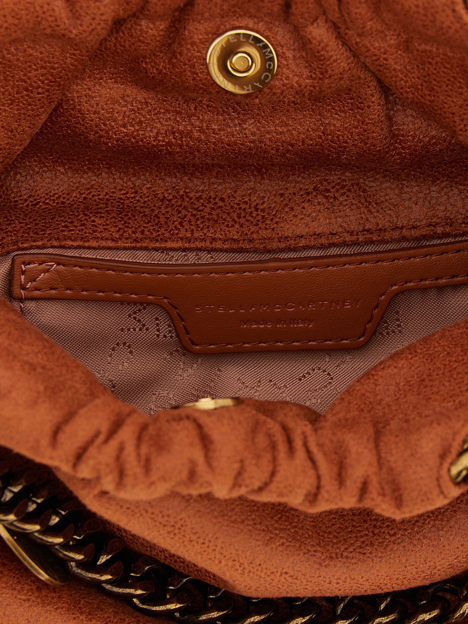 Stella McCartney Orange Suede Eco Shaggy Deer Shoulder Bag