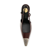 Saint Laurent Bordeaux Calf Leather High Heel Pumps