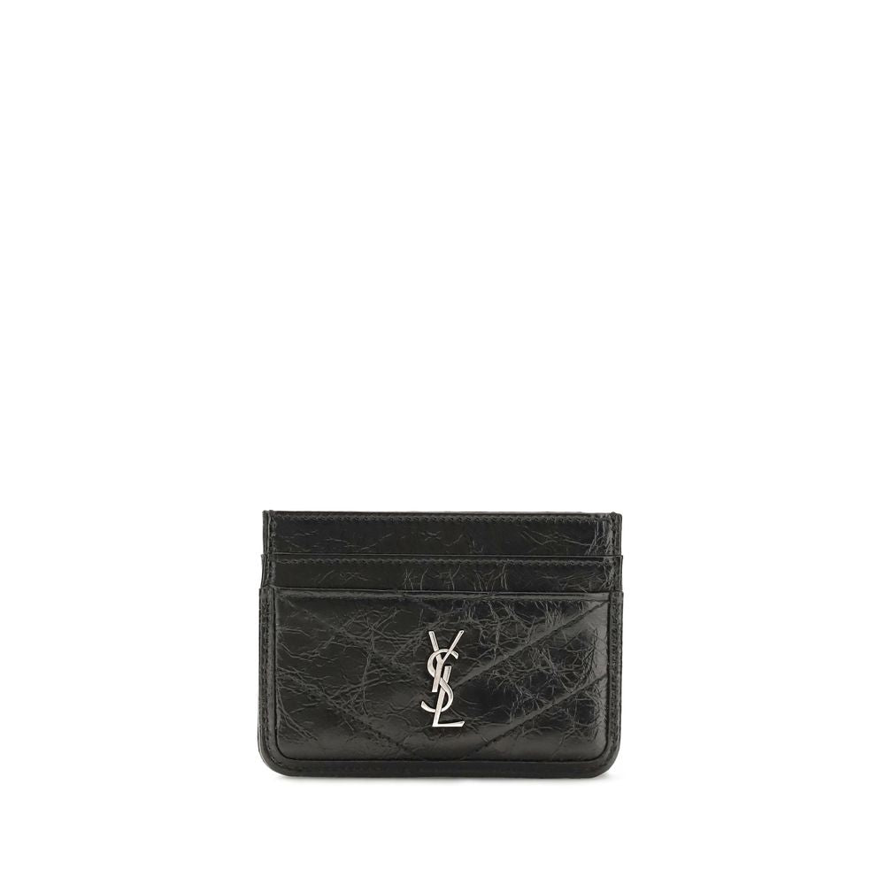 Saint Laurent Black Calf Leather Card Holder