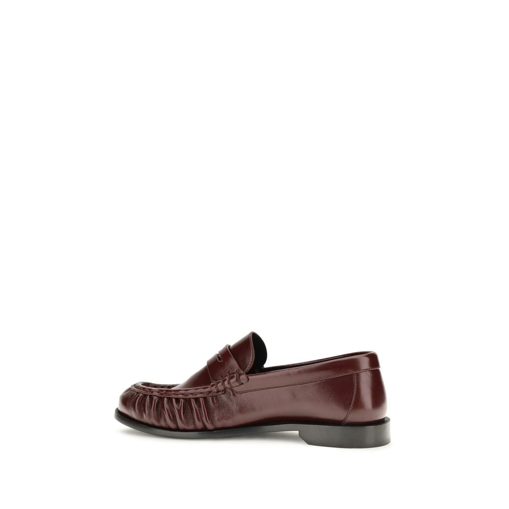 Saint Laurent Bordeaux Lambskin Slip-On Loafers