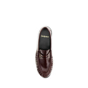 Saint Laurent Bordeaux Lambskin Slip-On Loafers