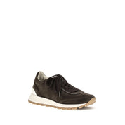 Brunello Cucinelli Brown Suede Low Top Sneakers