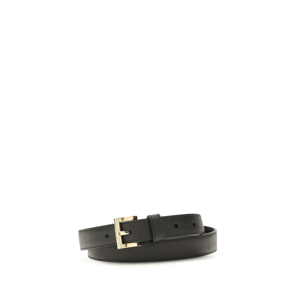 Prada Black Calf Leather Belt