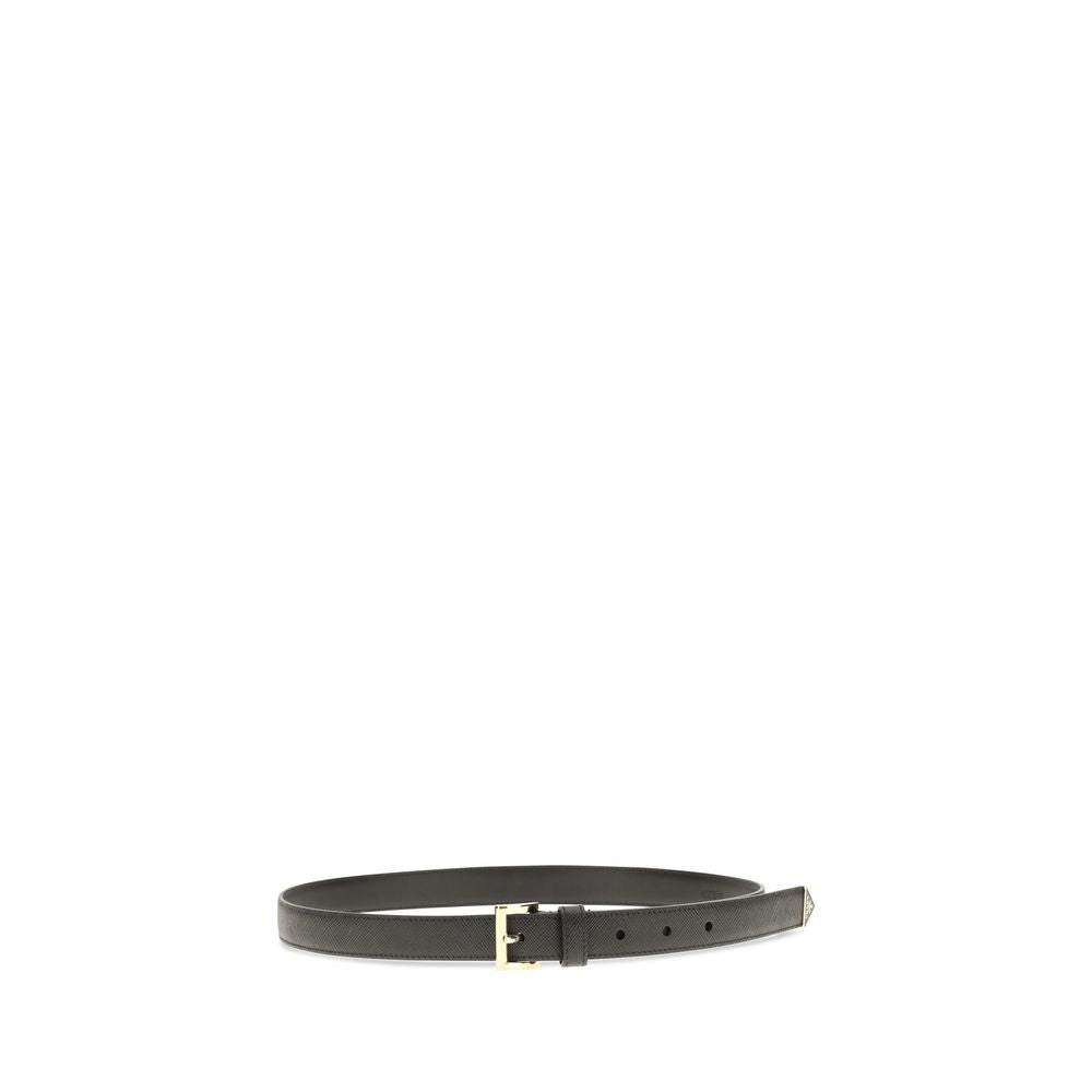 Prada Black Calf Leather Belt
