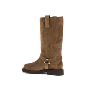 Brunello Cucinelli Brown Calf Leather Flat Boots