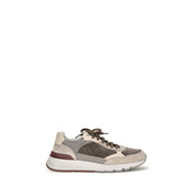 Brunello Cucinelli Gray Calf Leather Chunky Sneakers