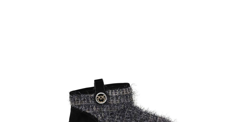 PINKO Black Fabric Ankle Boots