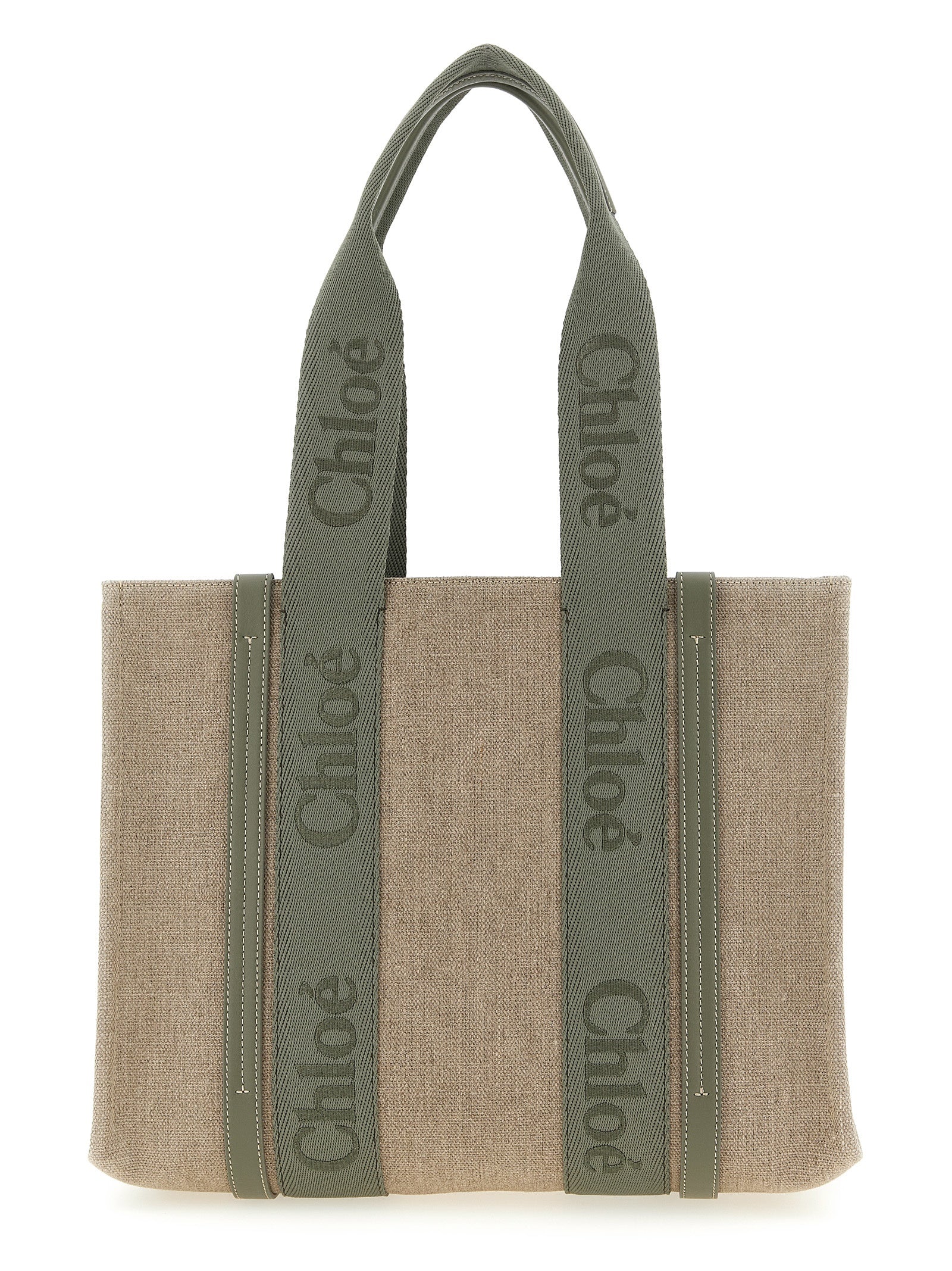 Chloé Green Linen Tote Bag