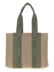 Chloé Green Linen Tote Bag