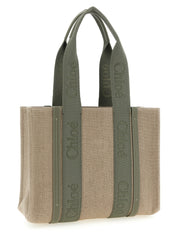 Chloé Green Linen Tote Bag