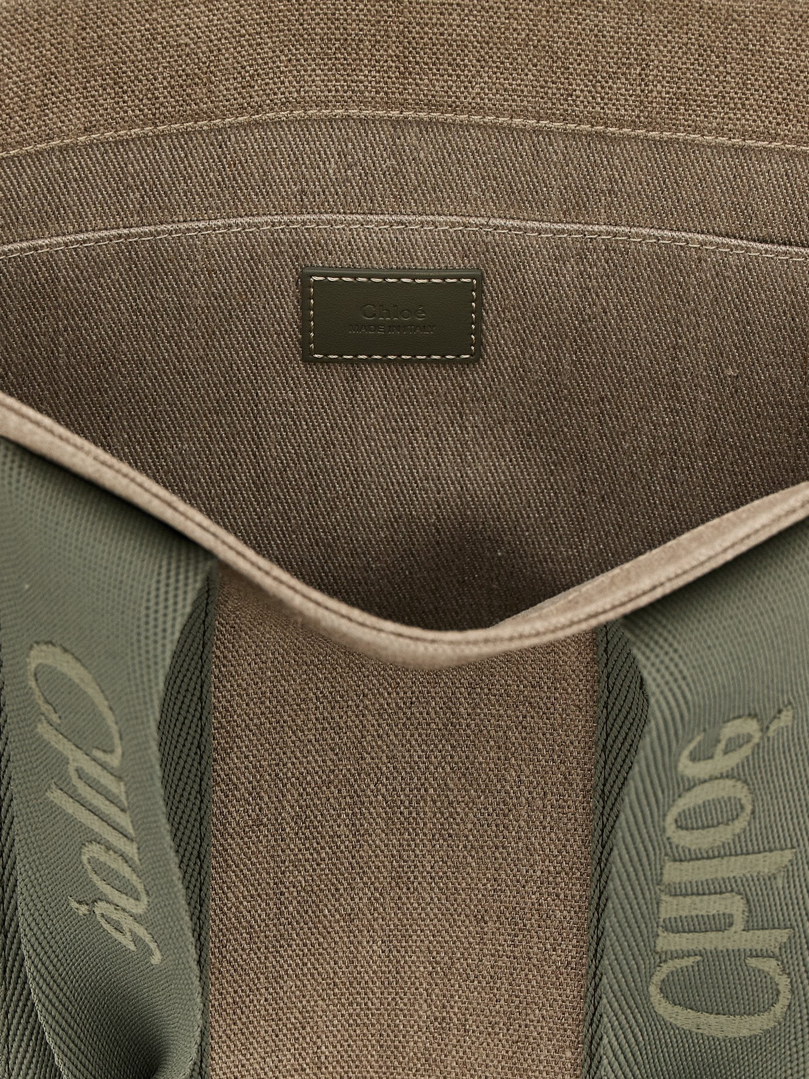 Chloé Green Linen Tote Bag
