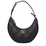 Valentino Garavani Black Leather Shoulder Bag