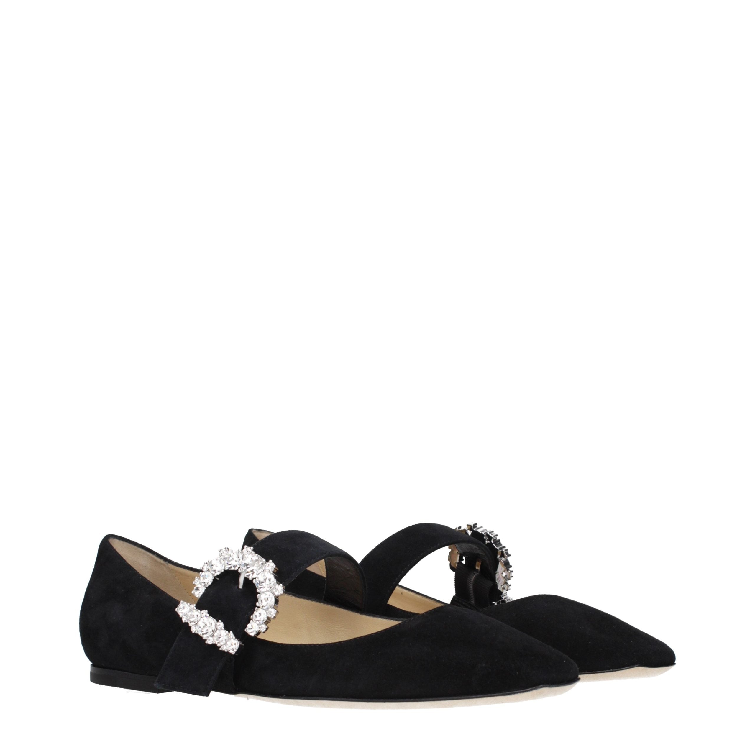 Jimmy Choo Black Suede Ballet Flats