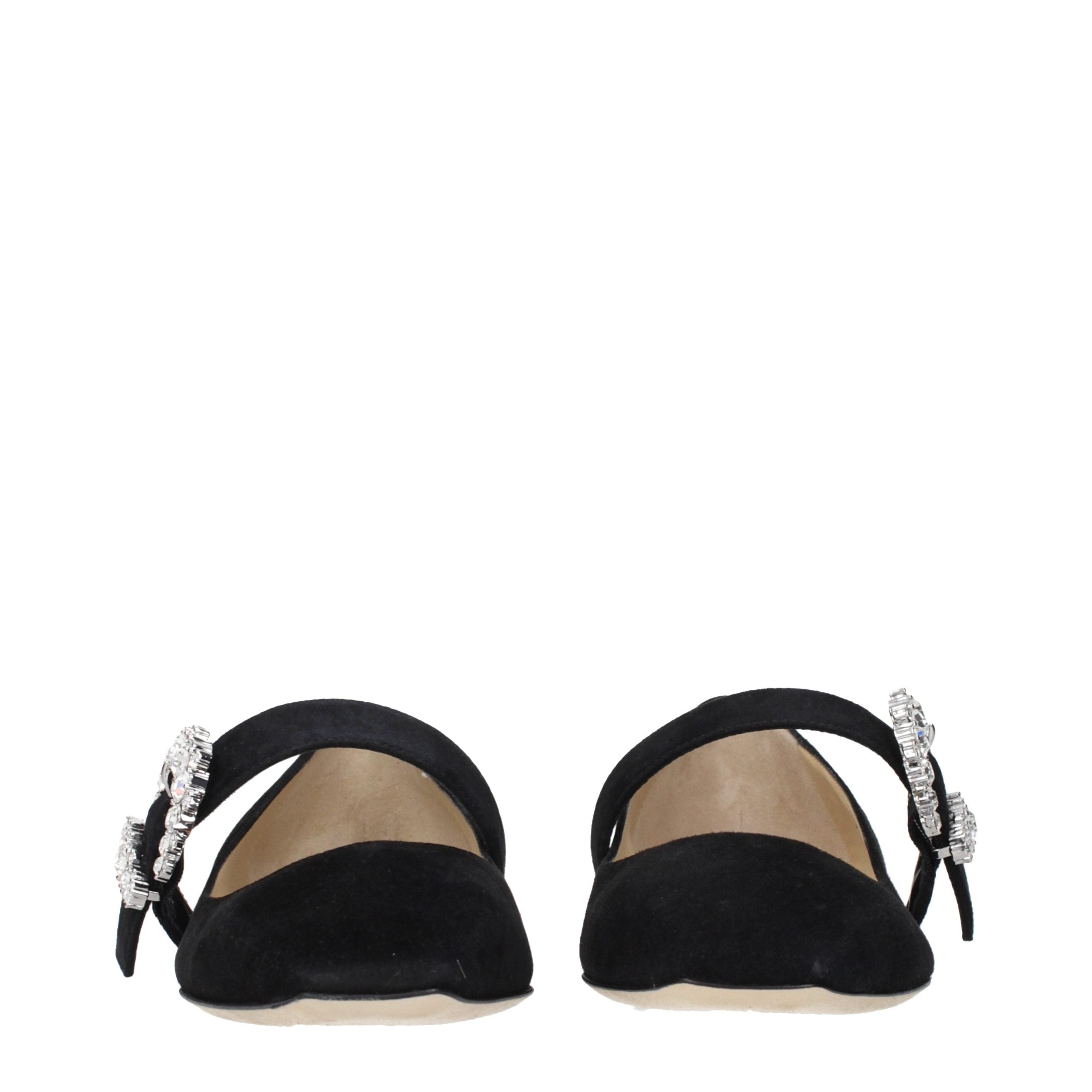 Jimmy Choo Black Suede Ballet Flats