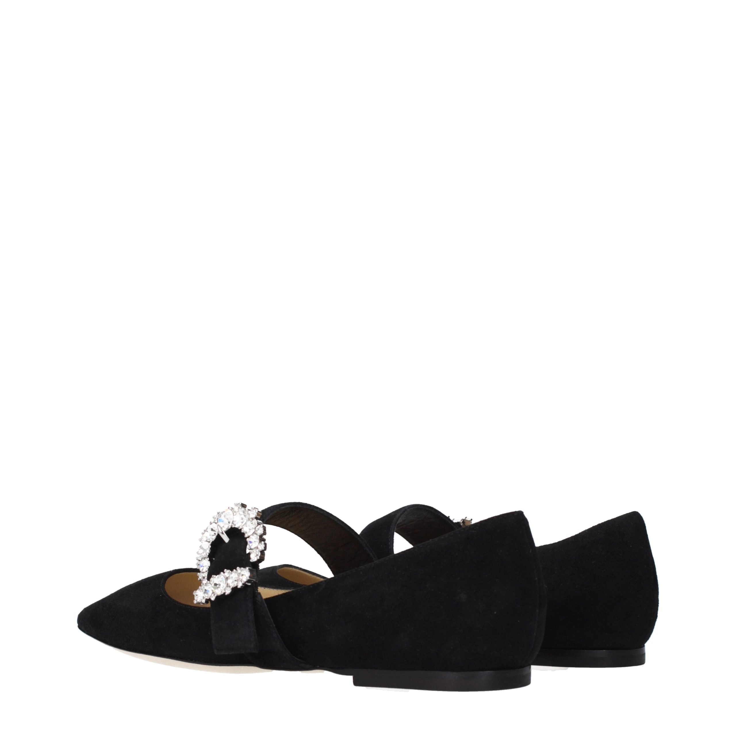 Jimmy Choo Black Suede Ballet Flats
